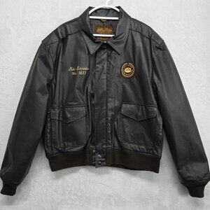 VTG US Army A-2 Flight Jacket XXL USAF Brown Leather Bomber USA Made 1958-A2-8